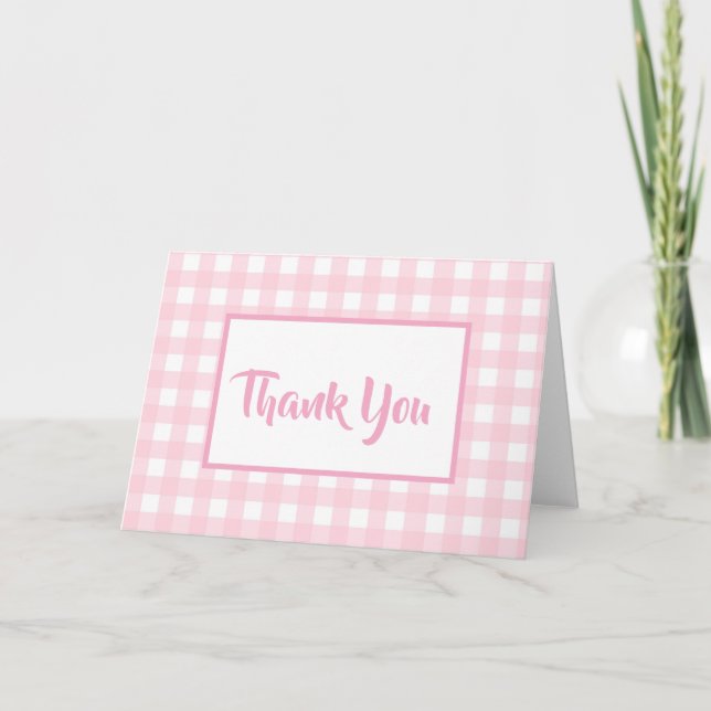 Carte Merci rose En vichy (Devant)