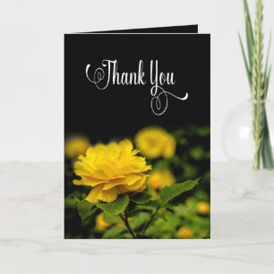 Carte Merci, Rose jaune vierge dans le jardin