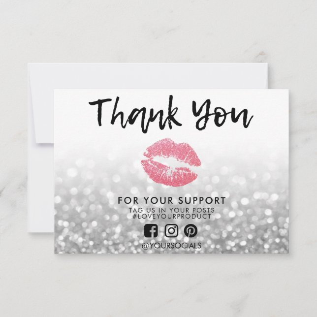 Carte Merci Silver Rose Lièvres Média Insertion (Devant)