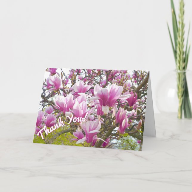 Carte Merci/soucoupe rose Magnolia (Devant)