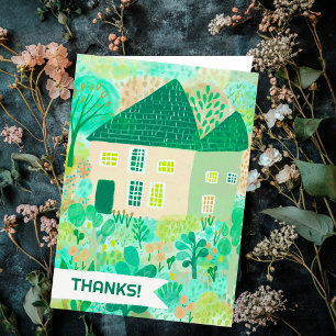 Carte MERCI TELLEMENT Accueil Jardin Aquarelle mignonne