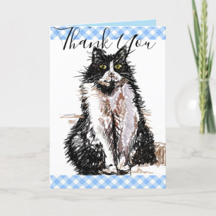 Carte Merci Tuxedo Chats Noir et Blanc