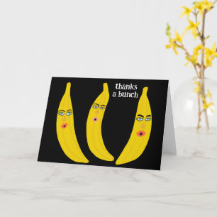 Carte MERCI UN BUNCH Funny Bananes Merci mignonne