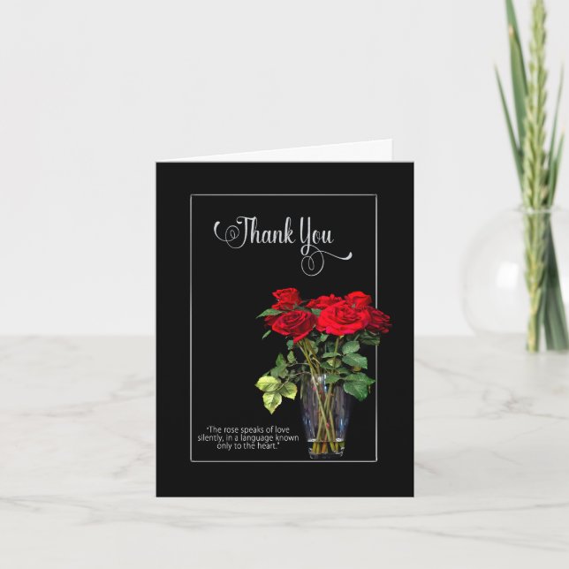 Carte Merci, Vertical, Rouge Rose Collection/Noir/Rouge (Devant)