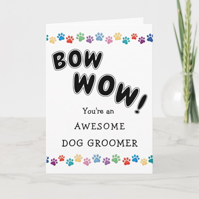 Carte Merci Vétérinaire Chien Walker Groomer (Devant)