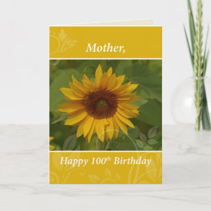 Carte Mère 100e année Sunflower Anniversaire