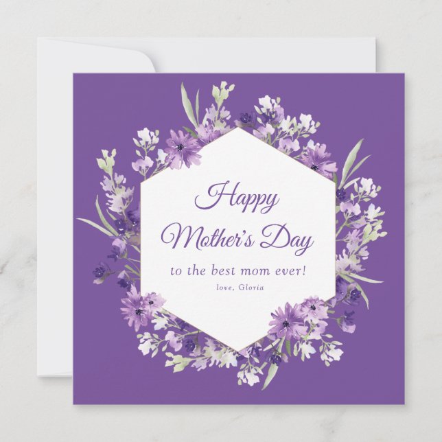 carte mère à la fête fleurie violette (Devant)