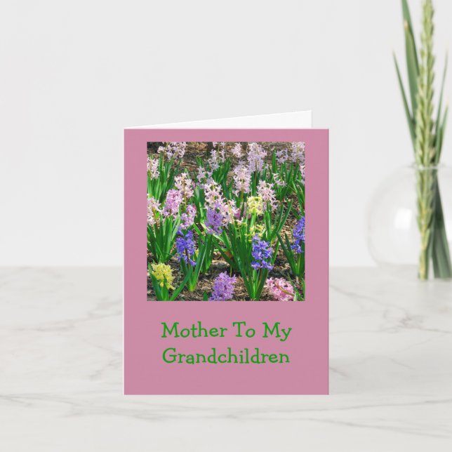 Carte "Mère À Mes Petits-Enfants"/ Hyacinthes (Devant)