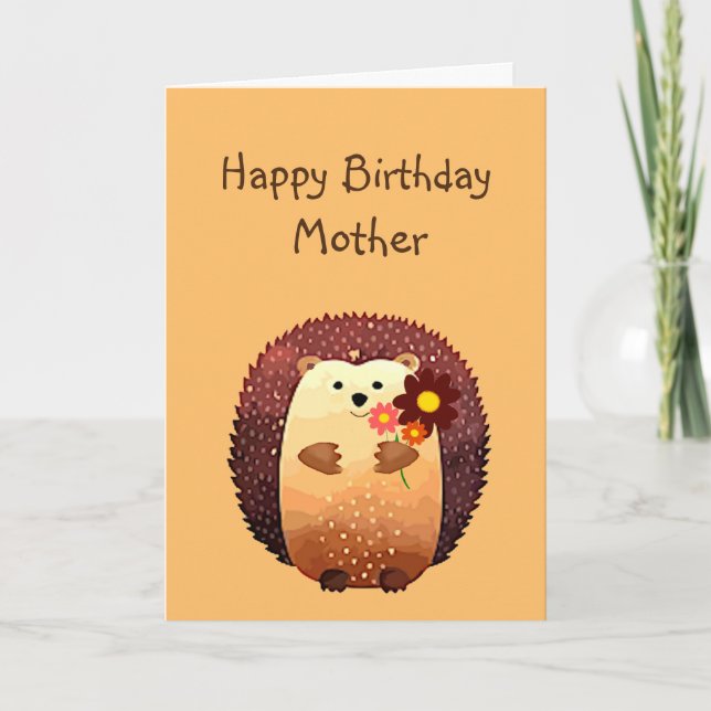 Carte Mère aimante Anniversaire Cute Hedgehog Animal (Devant)