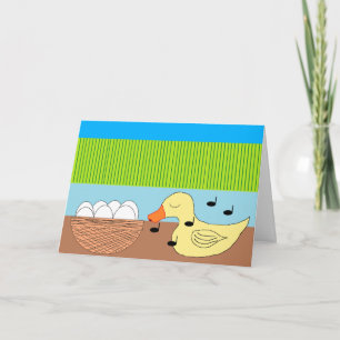 Carte Mère Canard chante à ses oeufs : Blank