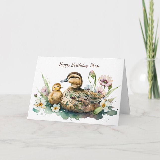 Carte Mère Canard et canard Anniversaire (Devant)