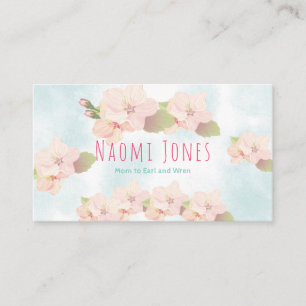 Carte mère couleur d'aquarelle rose fleur cerisier