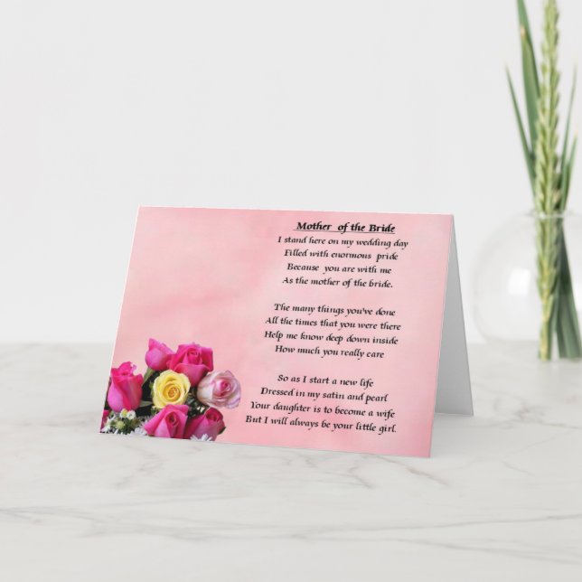 Carte Mère de l'Épouse - Rose (Devant)