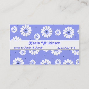 Carte mère élégante bleue et blanche marguerite