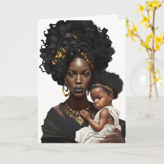 Carte mère et bébé afro-américain, carte de fête d