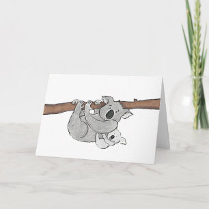 Carte mère et bébé koala Fête des mères