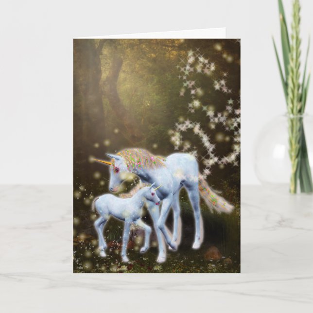Carte Mère et bébé licorne (Devant)