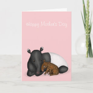 Carte mère et bébé tapir Fête des mères