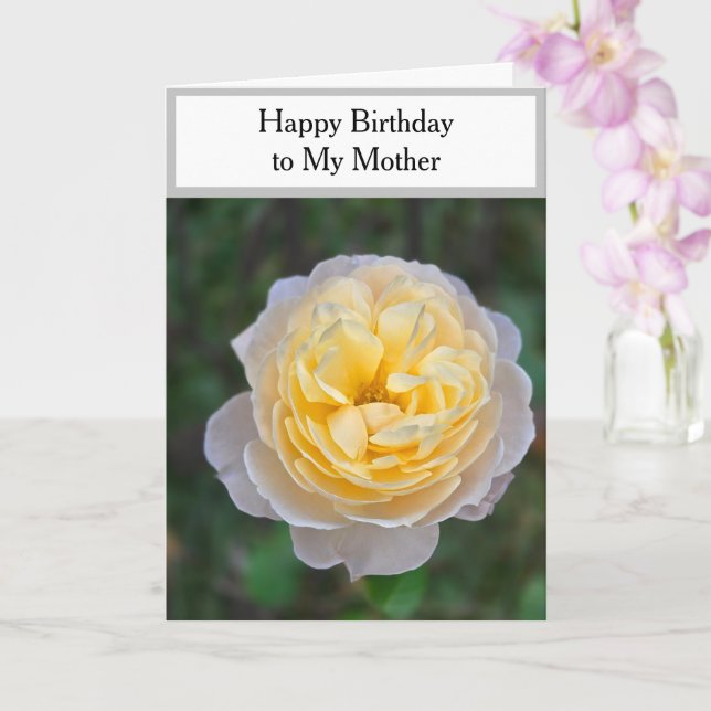 Carte Mère Joyeux anniversaire Rose Jaune (Orchidée)