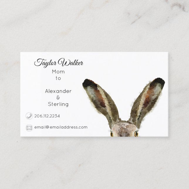 Carte mère lapin d'aquarelle mignonne (Devant)