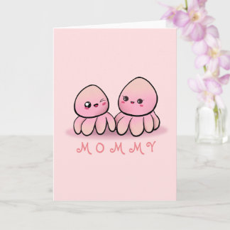 Carte mère pieuvre rose mignonne