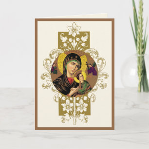Carte Mère religieuse aide perpétuelle Jésus catholique