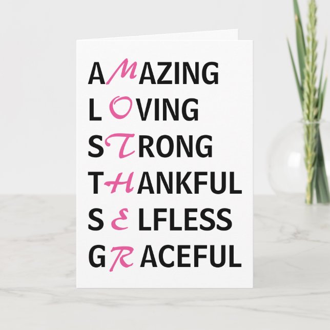 Carte Mère Signifiant fête des mères (Devant)