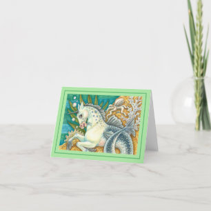 Carte MERHORSE & OCTOPUS BLANC, UNICORN IMAGINAIRE Vide