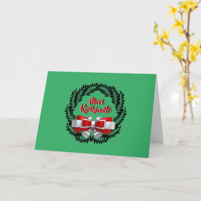 Carte Meri Kirihimete Maori Joyeux voeux de Noël (Fleur jaune)