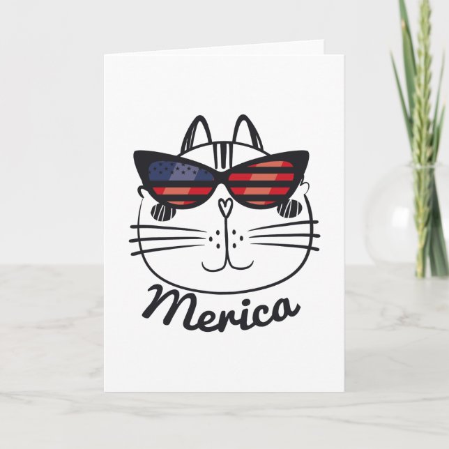 Carte Merica Memorial Day Chat Drôle américain (Devant)