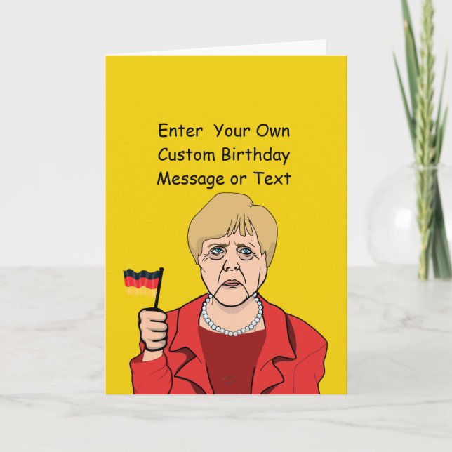 Carte Merkel avec drapeau allemand - - (Devant)