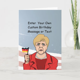 Carte Merkel avec drapeau allemand - -