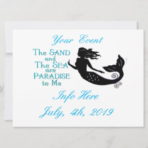 Carte Mermaid de plage de sable et de mer Thunder_Cove