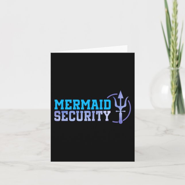 Carte Mermaid Security Halloween Costume Dad Men Boy  (Devant)
