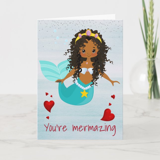 Carte Mermaid You are Mermazing African American (Devant)