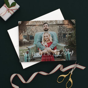 Carte Merrier ensemble saignée pleine photo Joyeux Noël