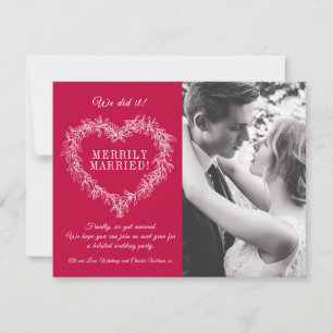 Carte Merrily marié rouge mistletoe coeur Noël