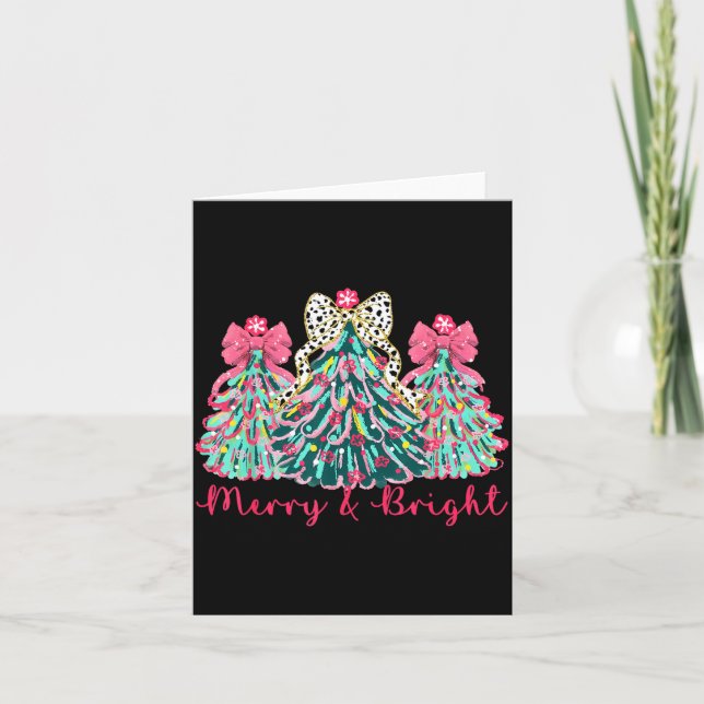 Carte Merry And Bright Christmas Tree Xmas Tree Family H (Devant)
