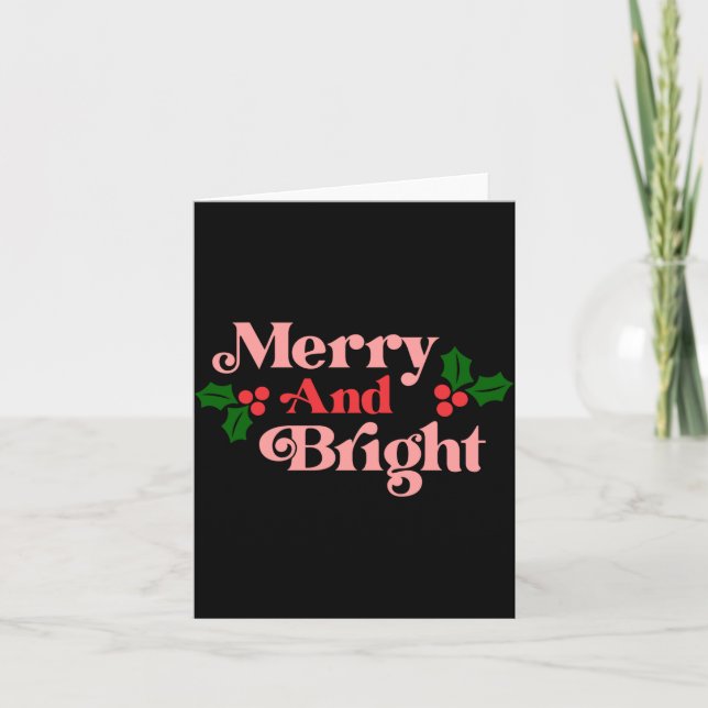 Carte Merry And Bright Clic Holiday Tygraphy Toddler  (Devant)
