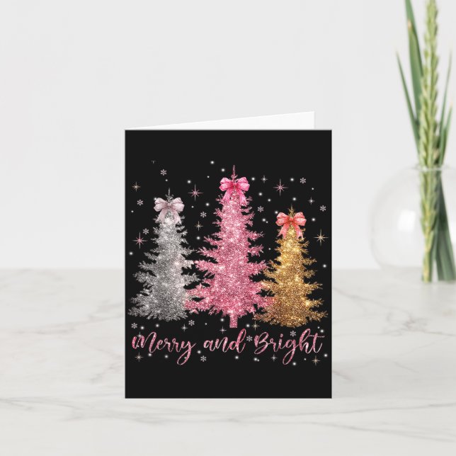 Carte Merry And Bright Santa Christmas Tree Lights Pajam (Devant)