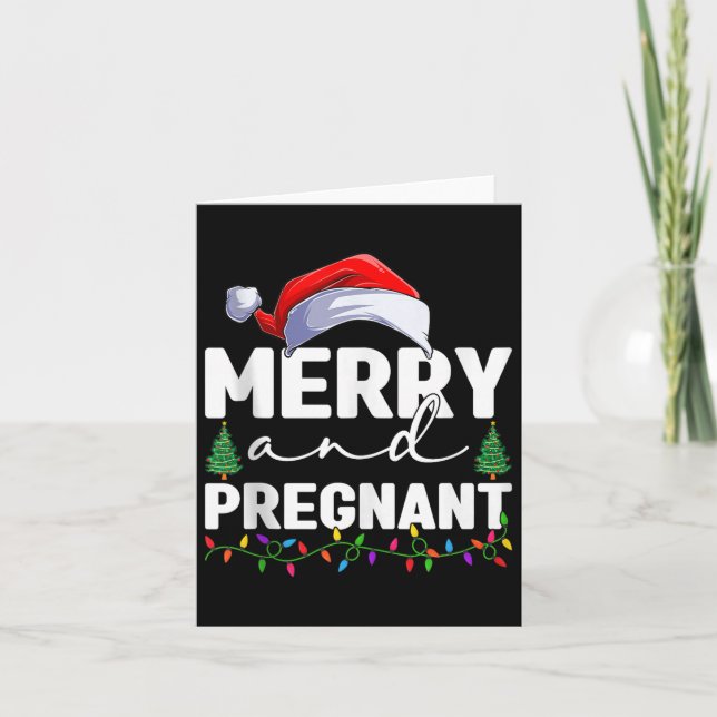 Carte Merry And Pregnant Christmas Pregnancy Announcemen (Devant)