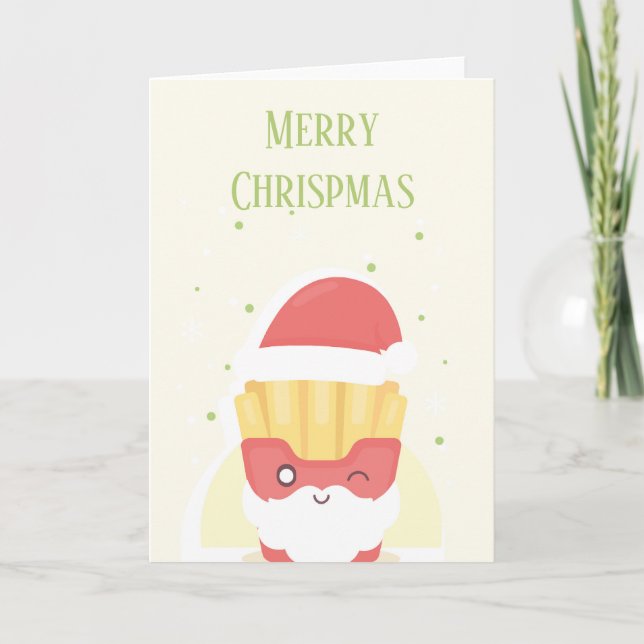 Carte Merry Chrispmas Folded Greeting Card (Devant)