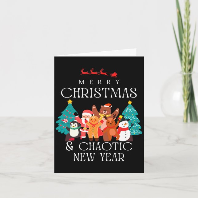 Carte Merry Christmas And Chaotic New Year Funny Sarcast (Devant)
