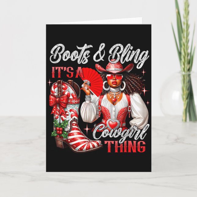 Carte Merry Christmas Boots &amp; Bling Its A Cowgirl Th (Devant)