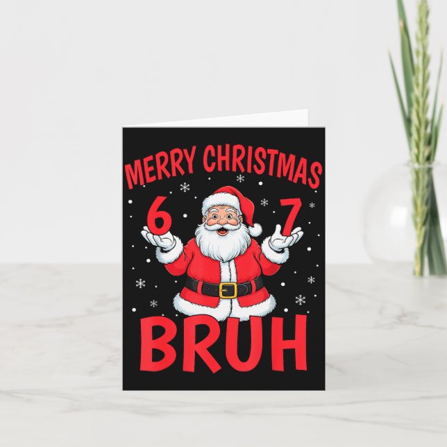 Carte Merry Christmas Bruh Six Seven 6 7 Meme Gen Alpha  (Devant)