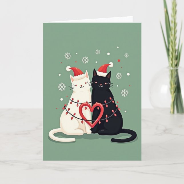 Carte Merry Christmas Cat Couple (Devant)