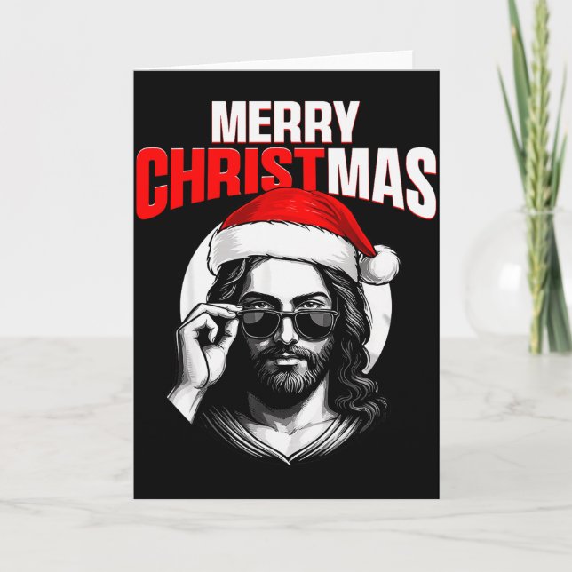 Carte Merry Christmas Christian Jesus Pajamas Pjs Xmas M (Devant)