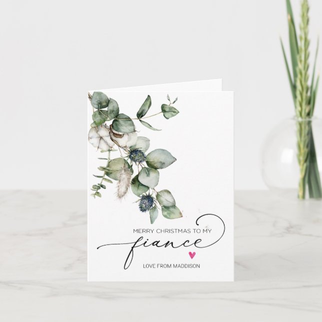 Carte Merry Christmas For Fiancé Girlfriend Card (Devant)