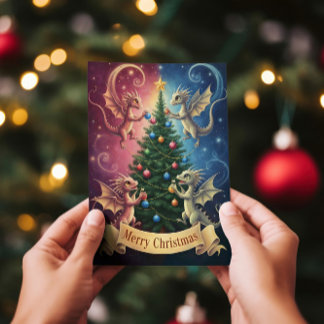 Carte Merry Christmas from the Ornament Dragons