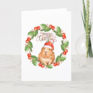Carte Merry Christmas Guinea Pig Greeting Card